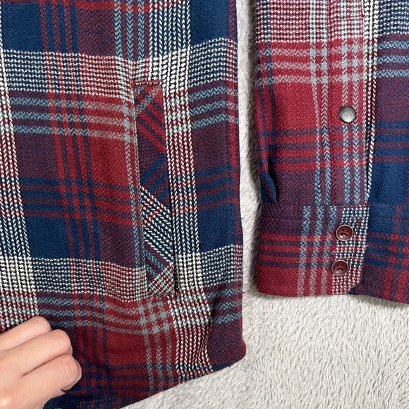 Kavu Men's Hawthorne Button Down Shirt Plaid Flannel Jacket XL Hooded Full Zip - Picture 6 of 9